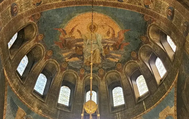 Alexander Nevsky Katedrali apsis freski ve İsa tasviri Sofya